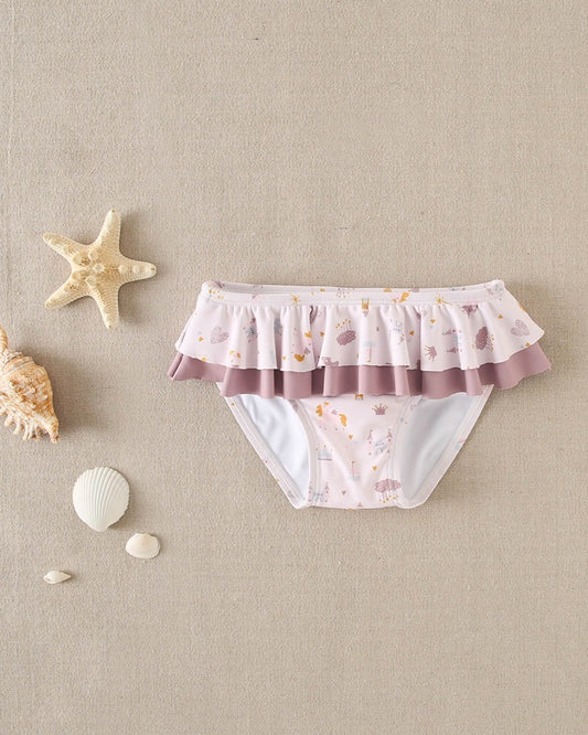 Culetin bebé niña estampado unicornios con volantes