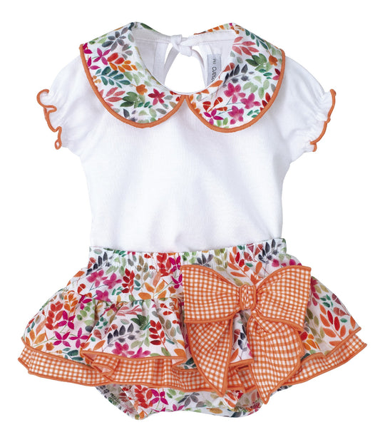 Conjunto bebé niña Colección Tasmania color nectarina