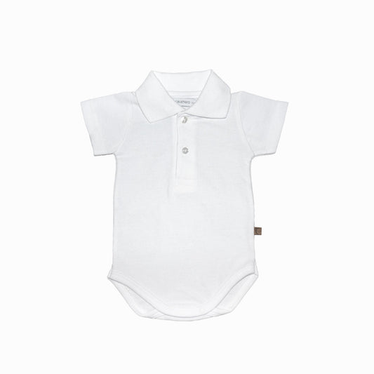 Body polo manga corta color blanco