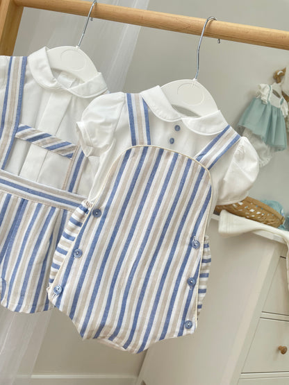 Peto ranita tipo tirolés y blusita bebé niño Colección Menorca