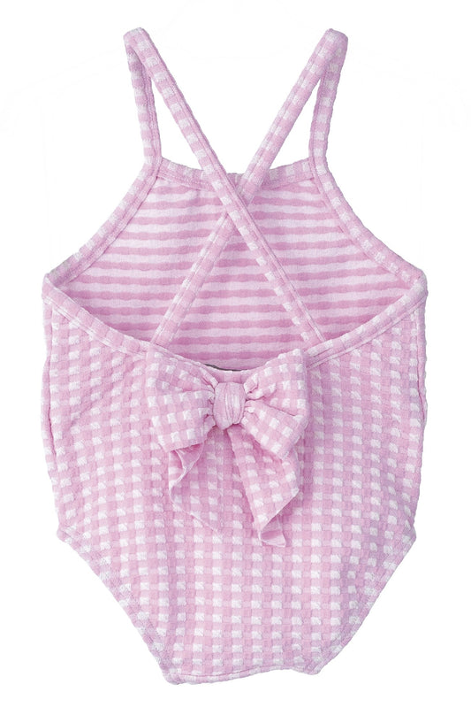Bañador vichy color rosa