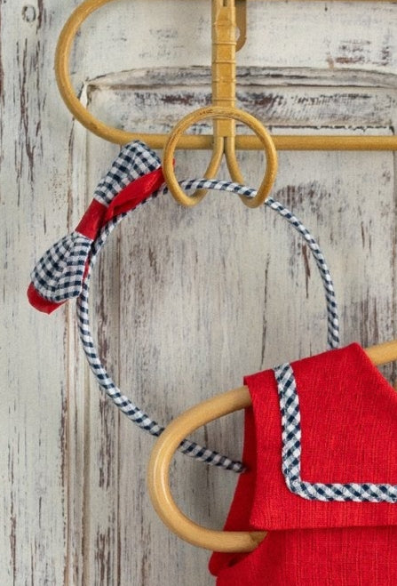 Diadema lazo vichy marino y rojo Colección Capri