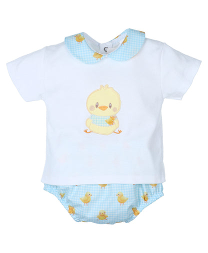 Conjunto algodón bebé niño Colección Pollito