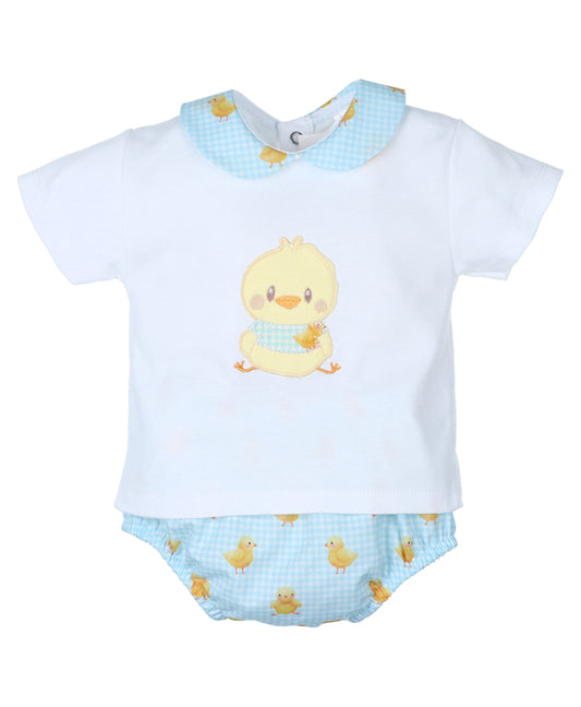 Conjunto algodón bebé niño Colección Pollito
