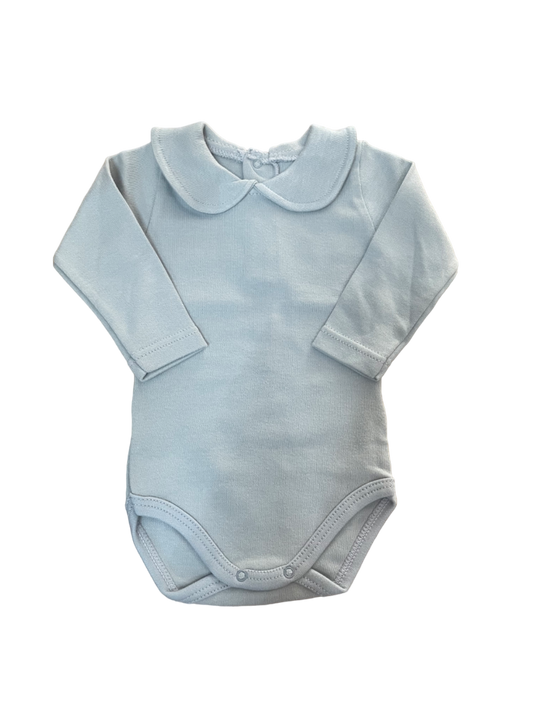 Body manga larga cuello redondo color gris claro