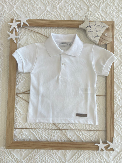 Polo niño color blanco