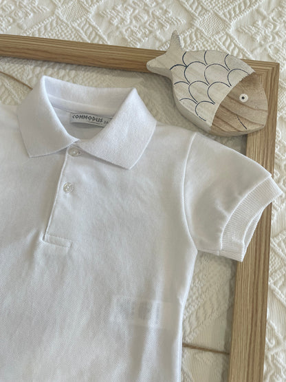 Polo niño color blanco
