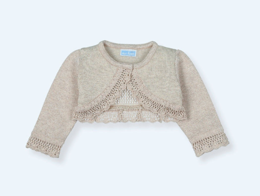 Chaqueta corta redondeada bliss-angora color arena