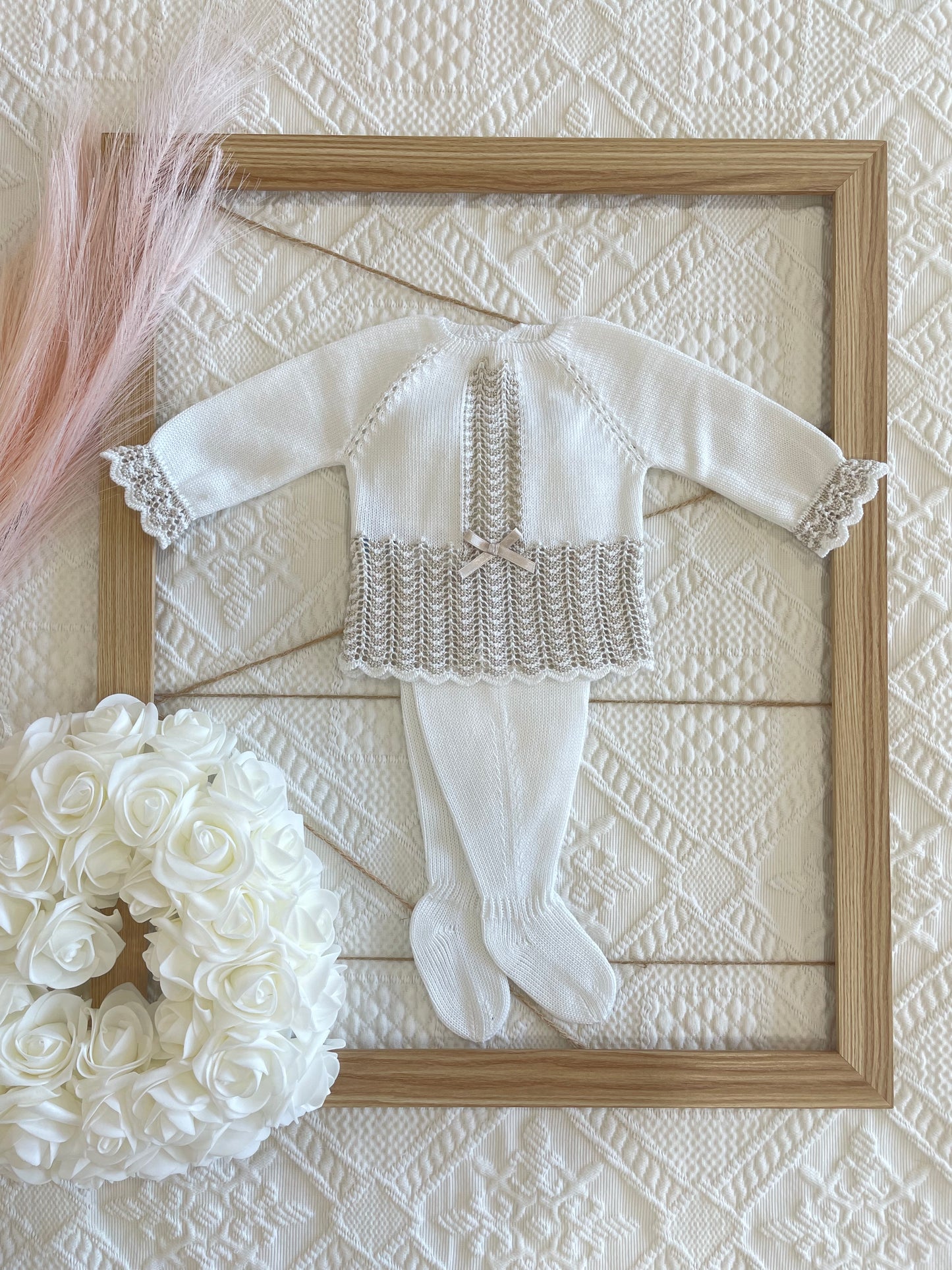 Traje de punto bliss Cala Conta color crudo