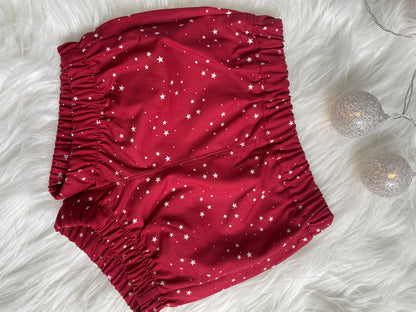 Conjunto de jersey y pololo perrito y estrellas color red velvet