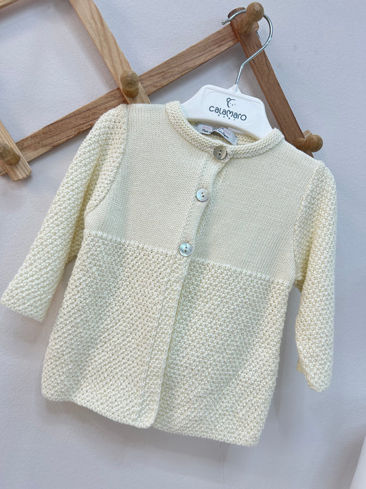 Chaqueta punto arroz color marfil