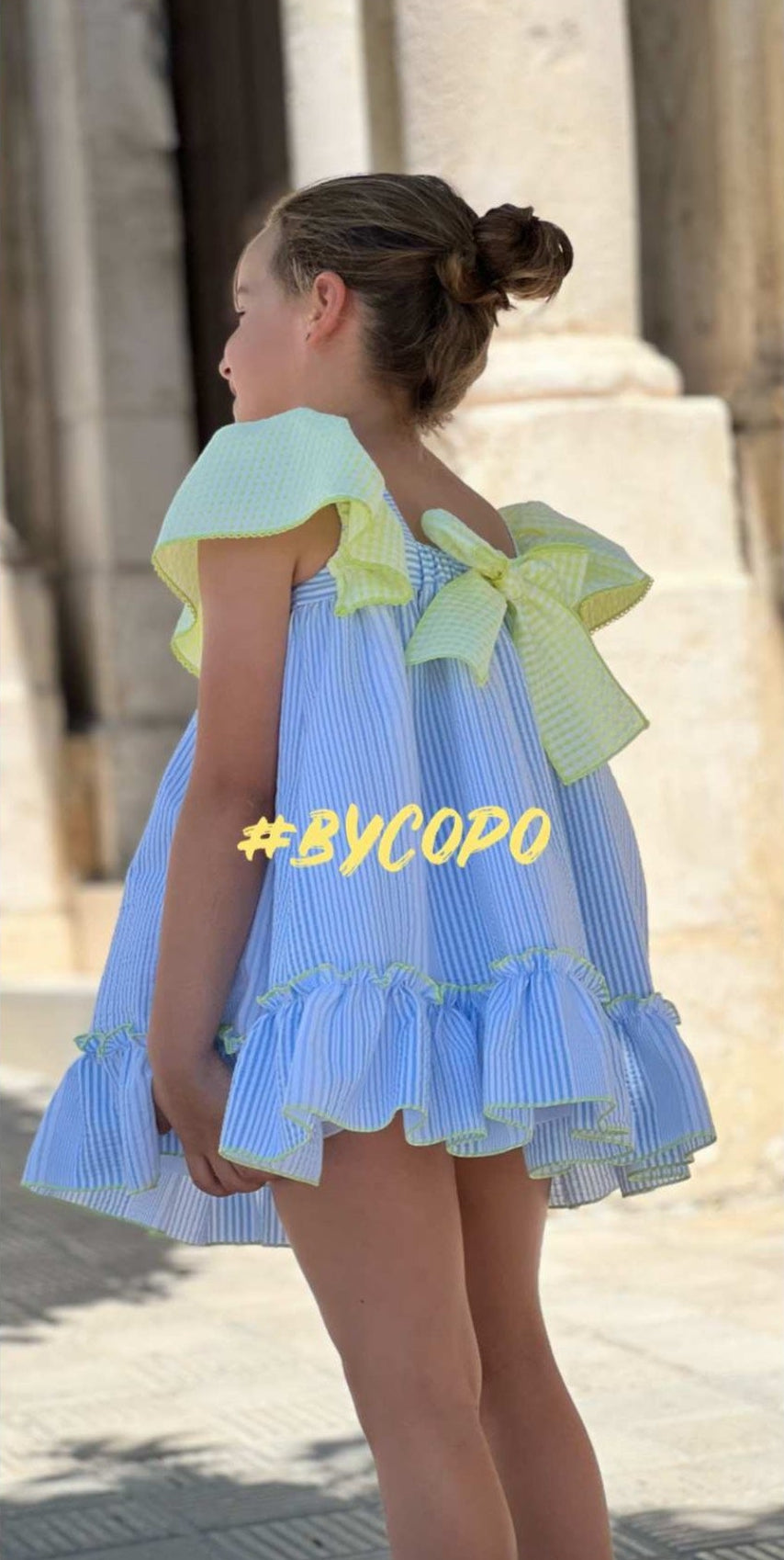 Vestido niña seersucker Colección Flúor