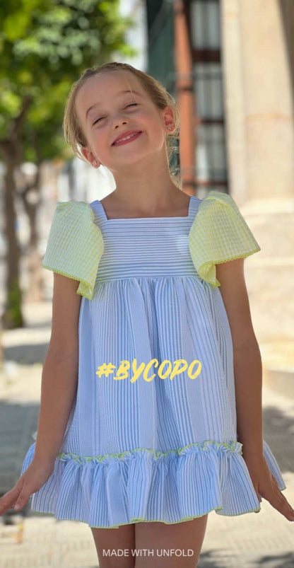 Vestido niña seersucker Colección Flúor