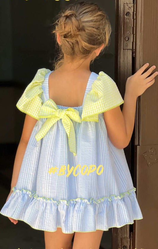 Vestido niña seersucker Colección Flúor