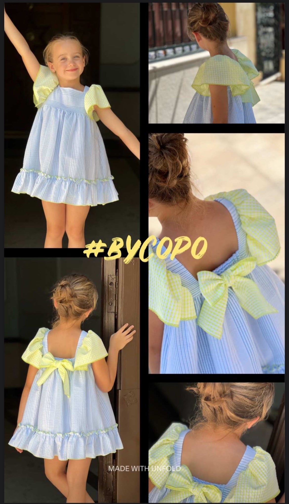 Vestido niña seersucker Colección Flúor