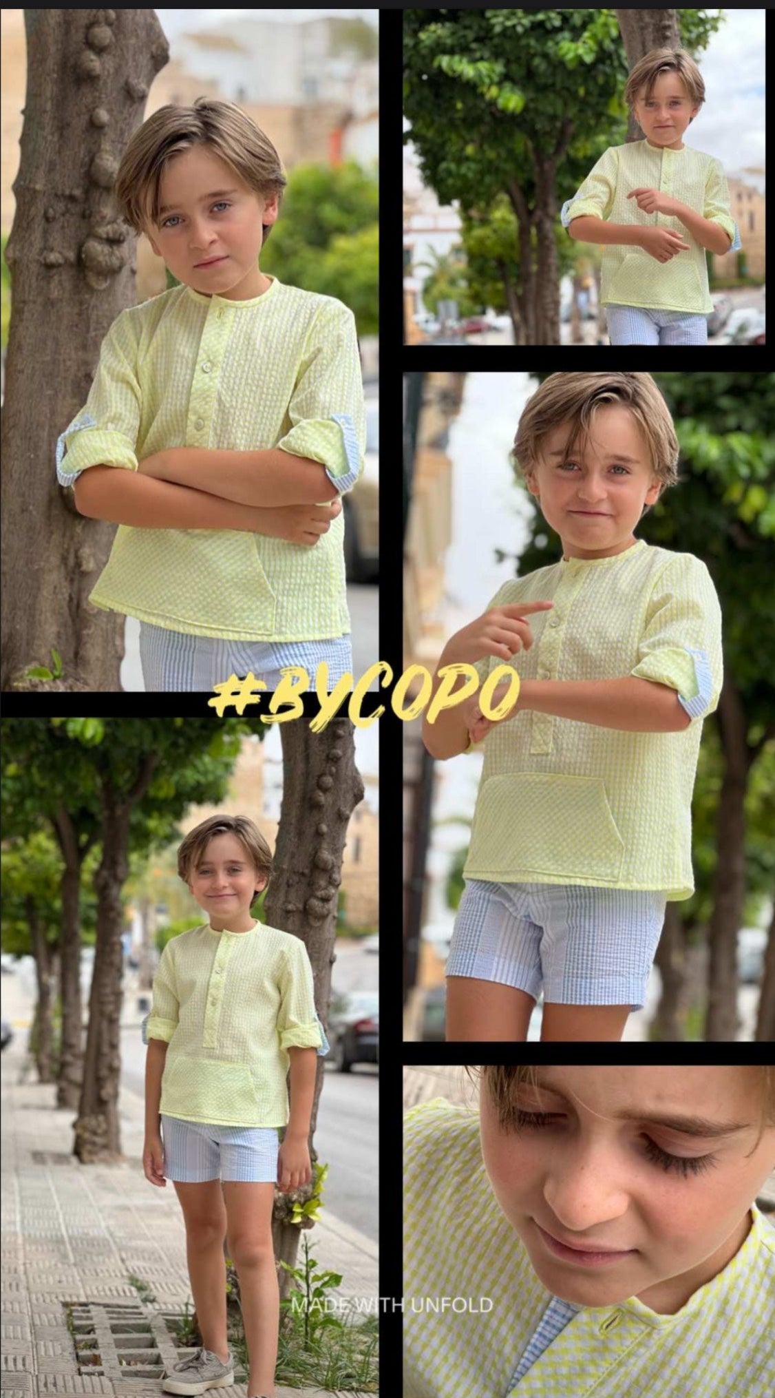 Conjunto niño seersucker Colección Flúor