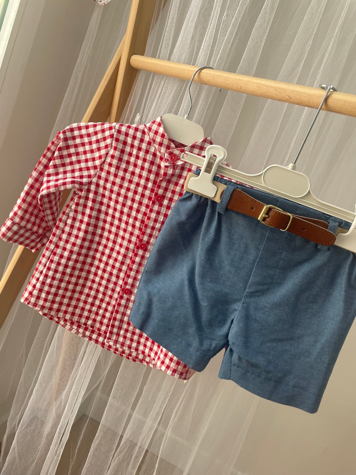 Conjunto niño camisa remangable y bermuda Colección Picnic