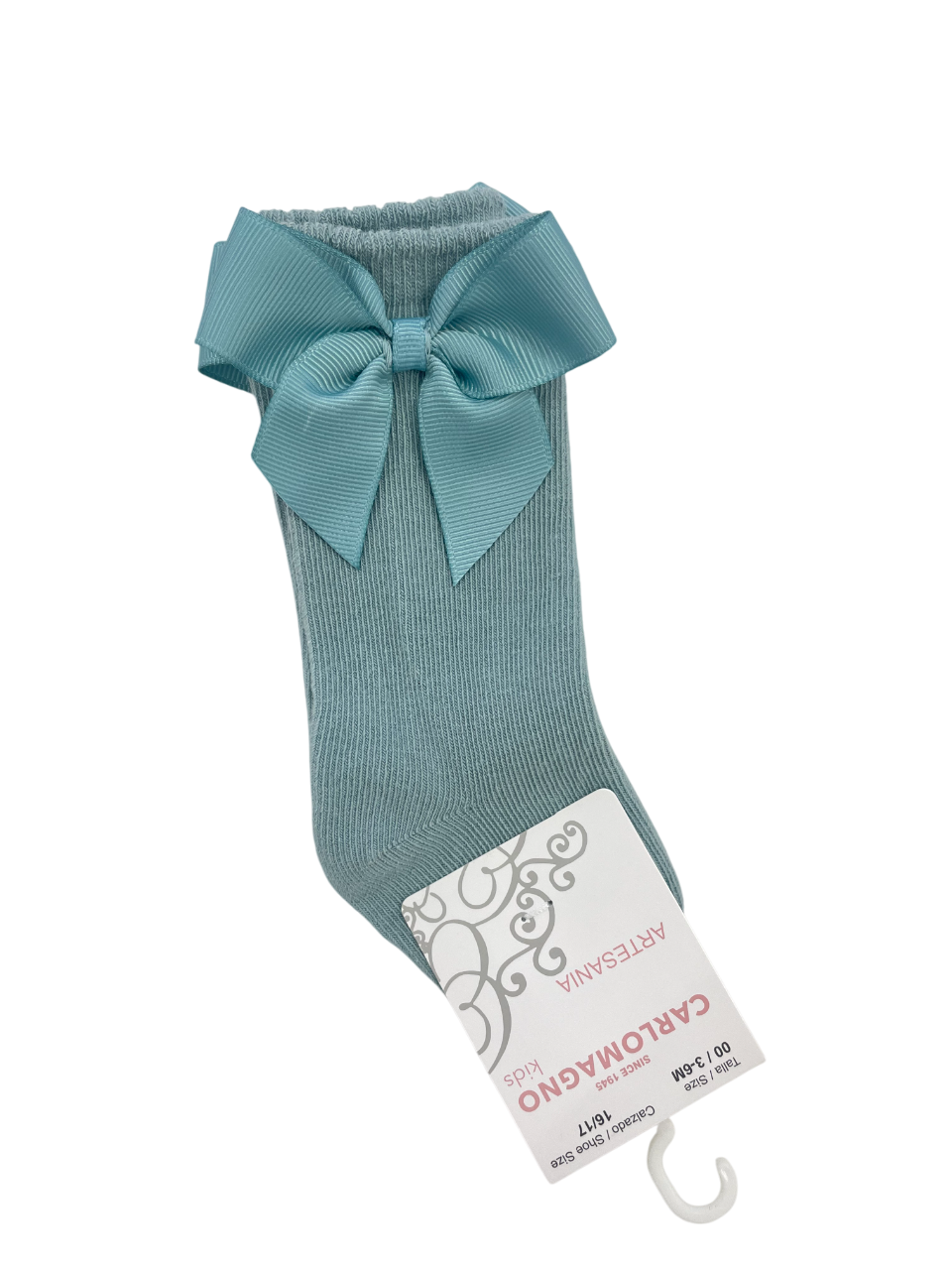 Calcetines altos liso lazo color verde mar